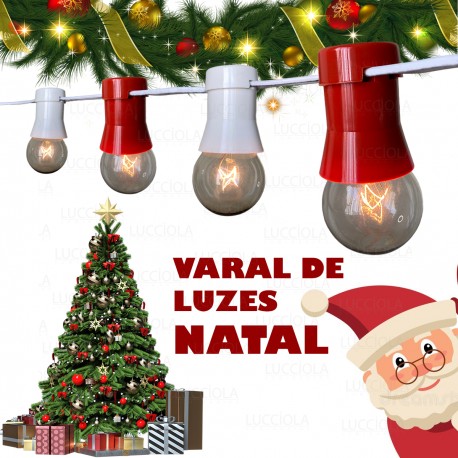 Varal De Luzes Natal Festão Cordão de Iluminação Natalino 