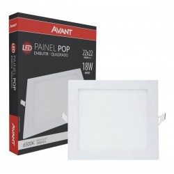 Painel Plafon Embutir Quadrado 18w Led Bivolt Branco